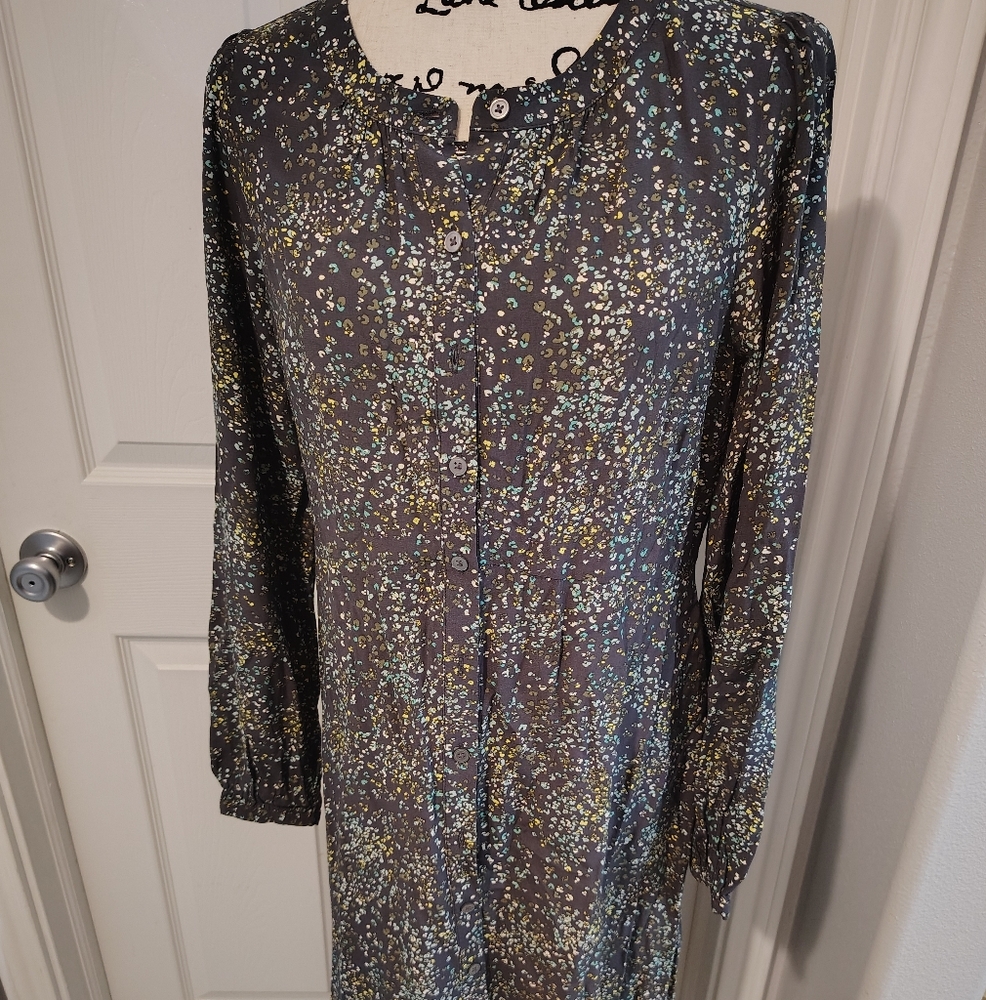 LOFT Multicolor Long Sleeve Dress